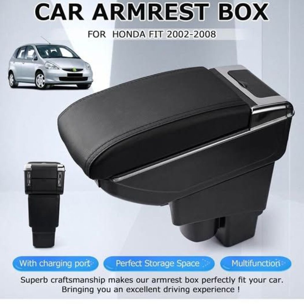 Custom Fit for Car Armrest Box 2002-2008 Honda Fit Jazz Hatchback(Not Fit The Se